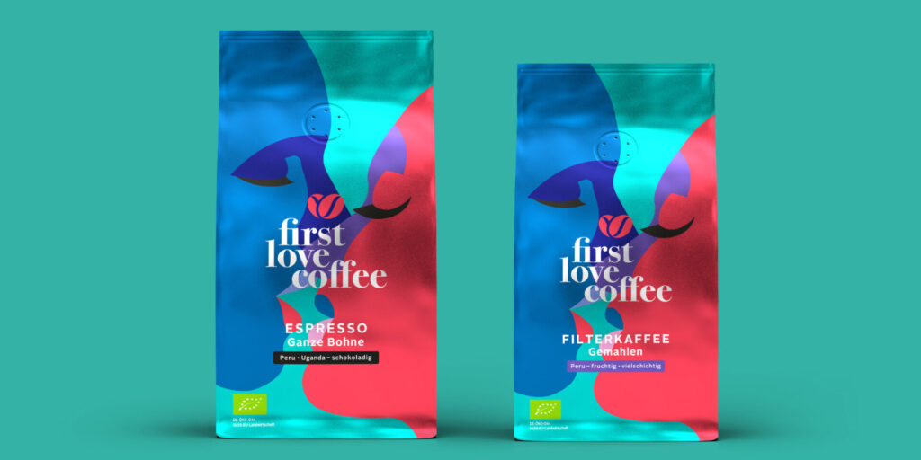 FirstLoveCoffee Kaffeetüten Frontalansicht