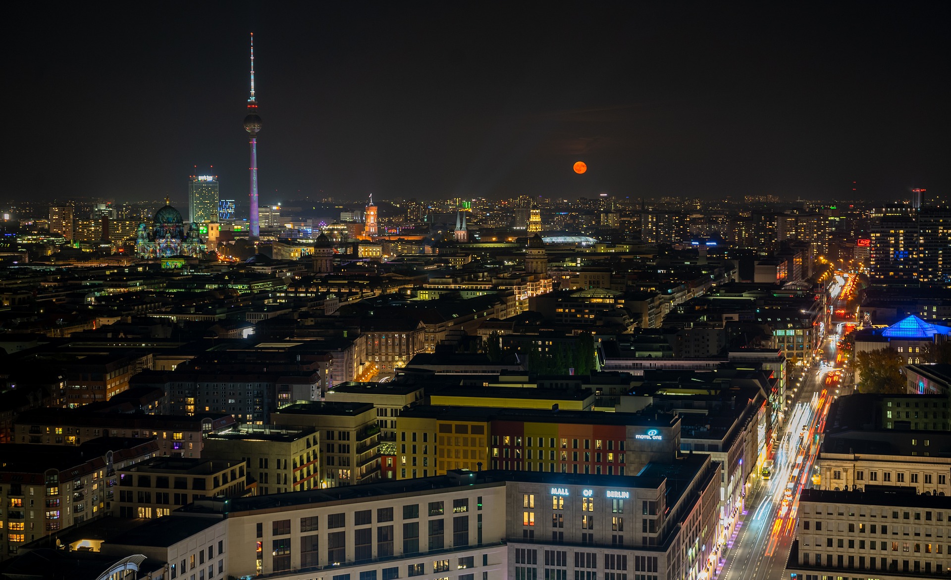 Berlin Panorama bei Nacht