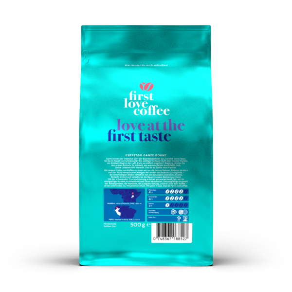 FirstLoveCoffee Espresso Verpackung - hinten
