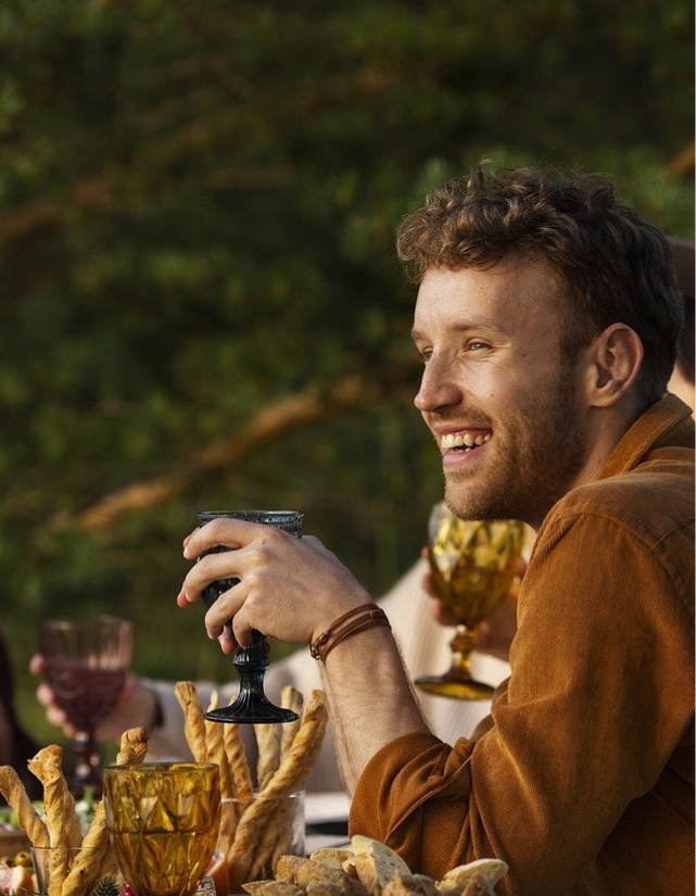 Richtfest Feier mit Nachbarn und Kaffee